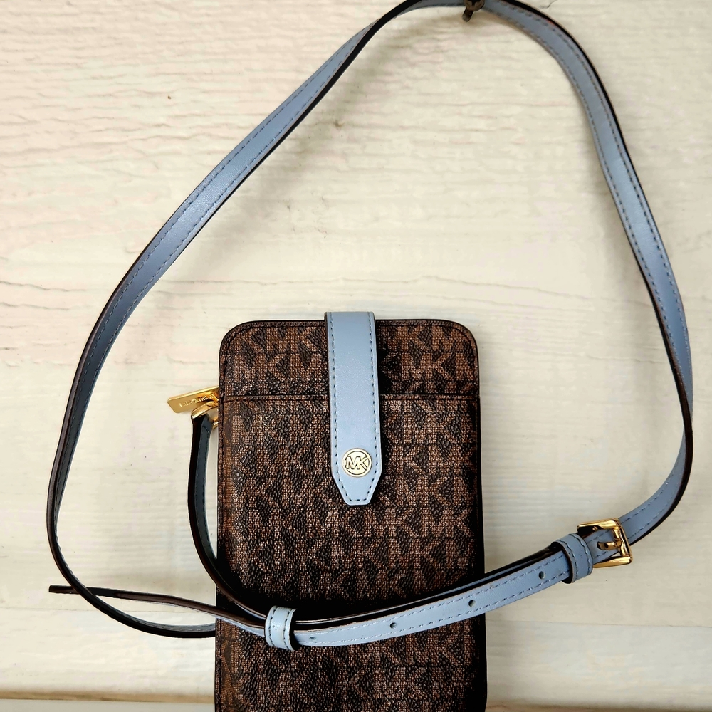 Michael Kors Light Blue Bag with Gold Hardware